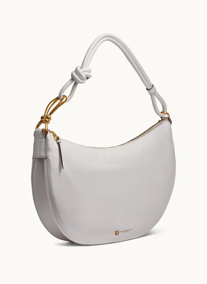 Women ROSLYN LARGE HOBO Brilliant White Donna Karan New York Shoulder And Hobo Bags Women ROSLYN LARGE HOBO Brilliant White Donna Karan New York Shoulder And Hobo Bags