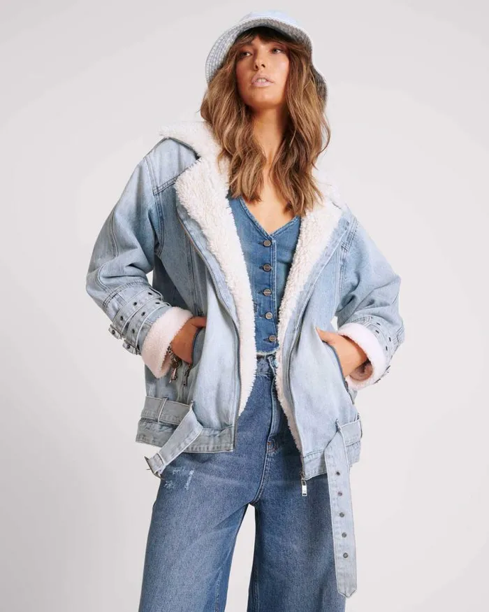 Women SALTY DOG DENIM AVIATOR JACKET One Teaspoon Denim Jackets