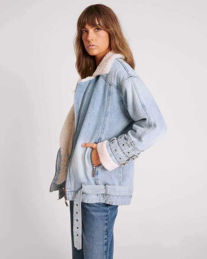 Women SALTY DOG DENIM AVIATOR JACKET One Teaspoon Denim Jackets