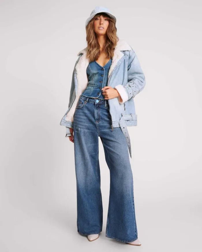Women SALTY DOG DENIM AVIATOR JACKET One Teaspoon Denim Jackets