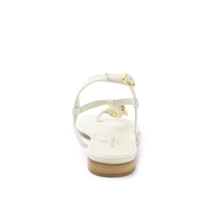 Women Sandals and Slides Bruno Magli Marina Leather Embellished Thong Sandal 8211 Off White