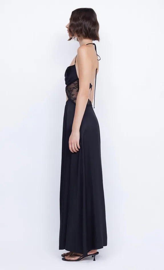 Women SANTAL HALTER MAXI DRESS 8211 BLACK Bec Bridge Wedding Guest