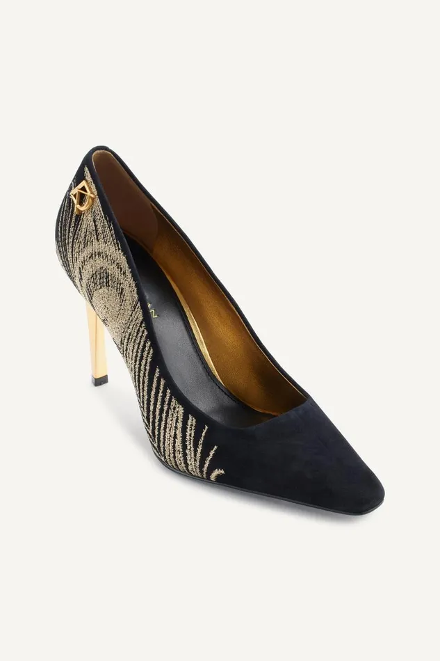 Women SAVITA HIGH PUMP Black Donna Karan New York Heels And Wedges