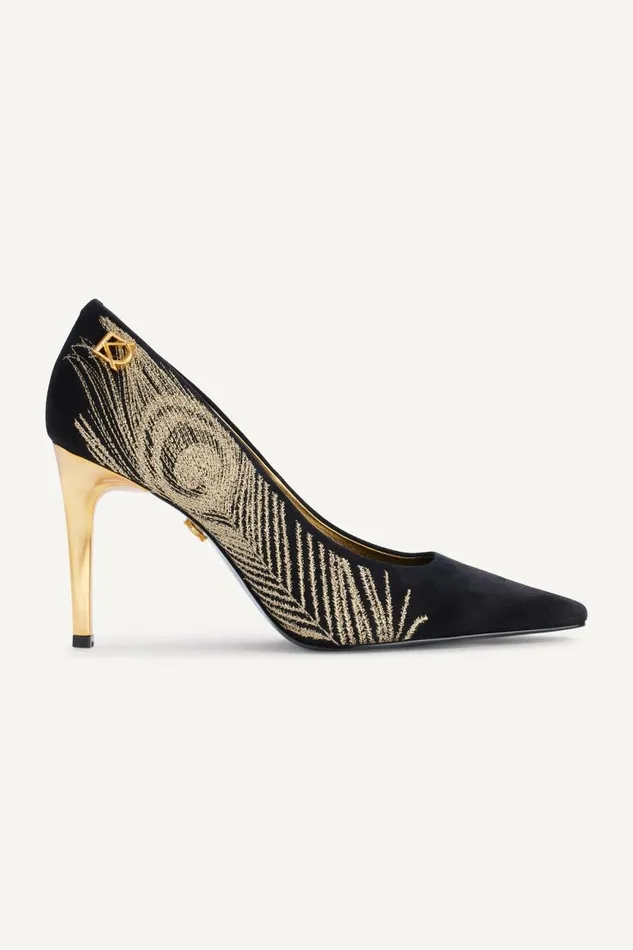 Women SAVITA HIGH PUMP Black Donna Karan New York Heels And Wedges