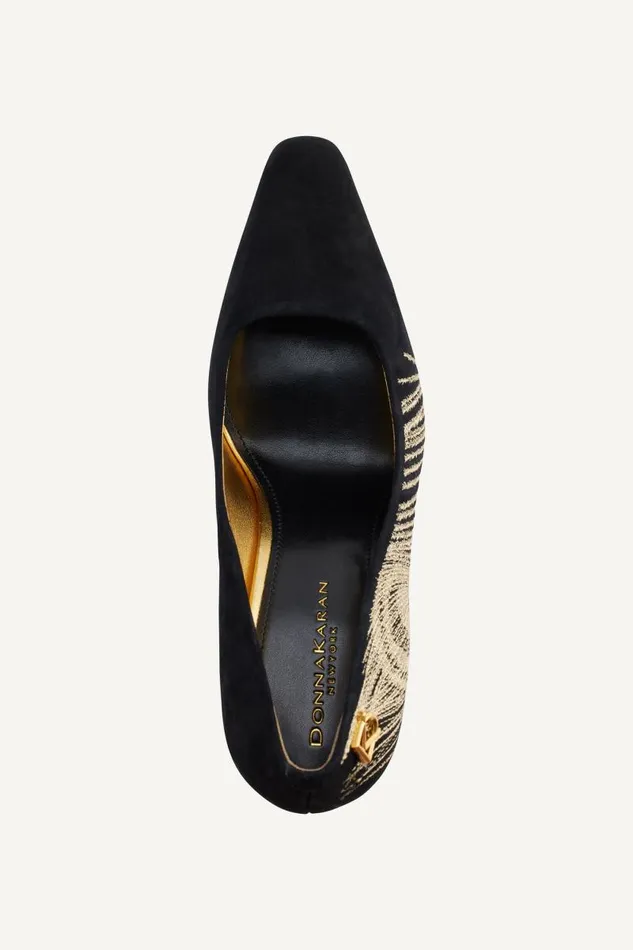 Women SAVITA HIGH PUMP Black Donna Karan New York Heels And Wedges