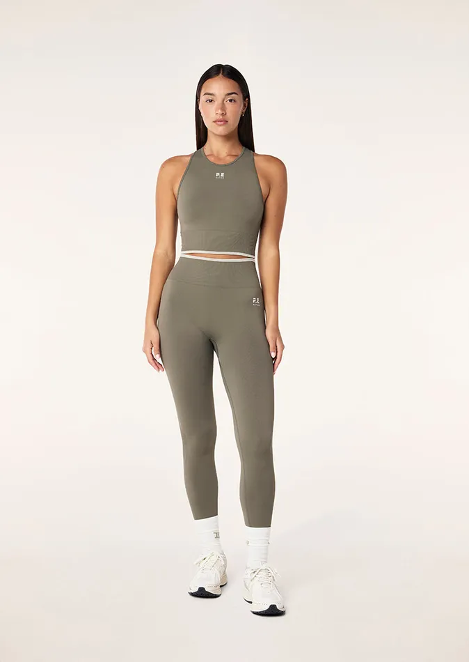 Women Seamless PE Nation RESTORE SEAMLESS TANK IN KHAKI