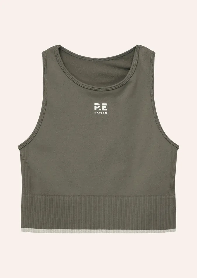 Women Seamless PE Nation RESTORE SEAMLESS TANK IN KHAKI