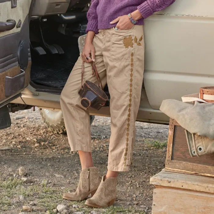 Women Shadow Garden Pants Nougat Sundance Catalog Pants and Shorts