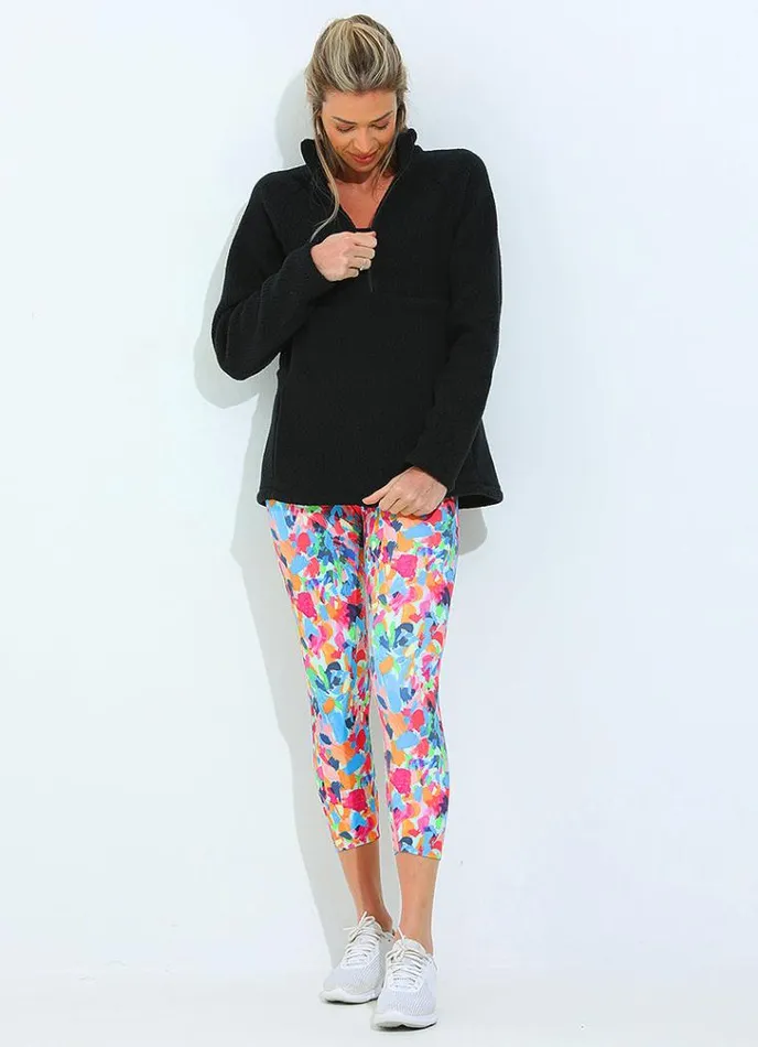 Women Sherpa Halfzip Black Dona Jo Jackets