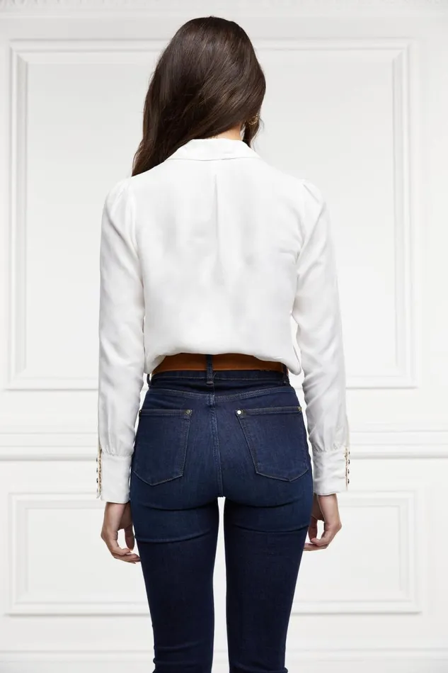 Women Shirts and Blouses Holland Cooper Cupro Shirt Bodysuit White Women Shirts and Blouses Holland Cooper Cupro Shirt Bodysuit White