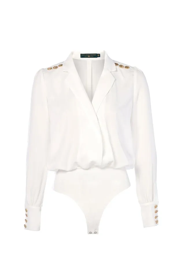 Women Shirts and Blouses Holland Cooper Cupro Shirt Bodysuit White Women Shirts and Blouses Holland Cooper Cupro Shirt Bodysuit White