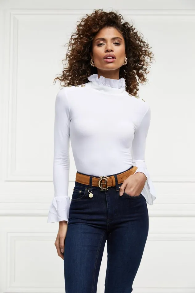 Women Shirts and Blouses Holland Cooper Lilibet Jersey Tee White Women Shirts and Blouses Holland Cooper Lilibet Jersey Tee White