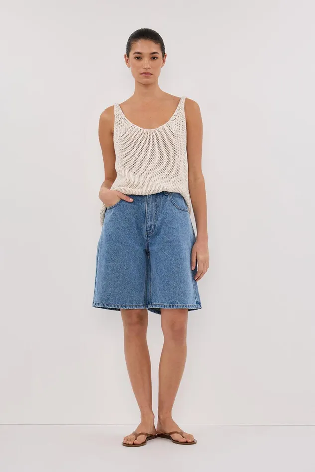 Women Shorts DISSH BAMBI MED BLUE BERMUDA DENIM SHORT