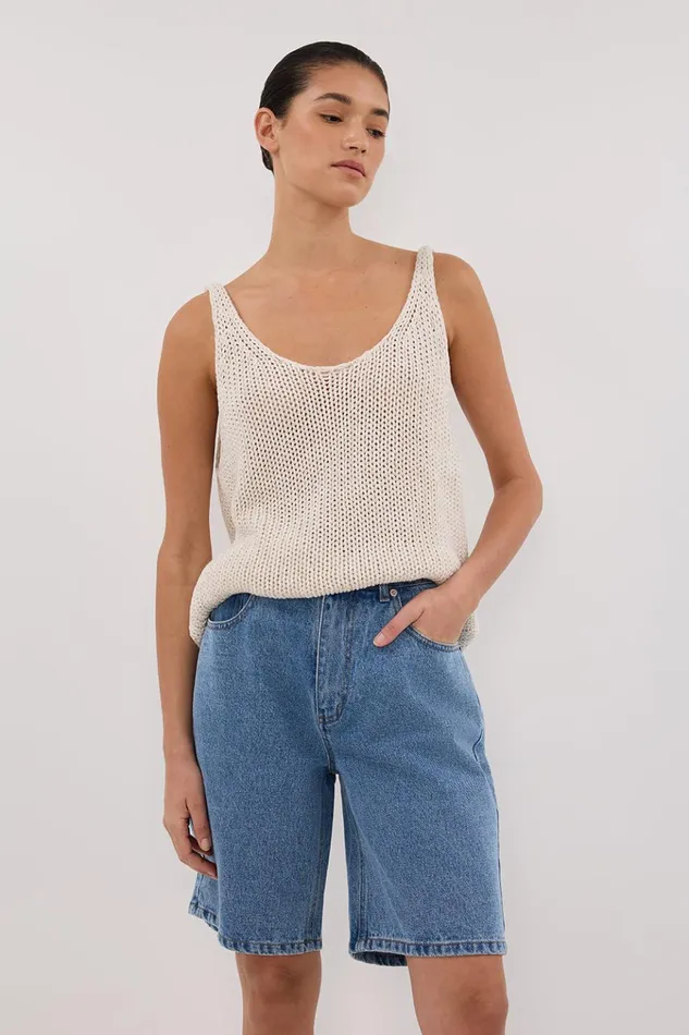 Women Shorts DISSH BAMBI MED BLUE BERMUDA DENIM SHORT