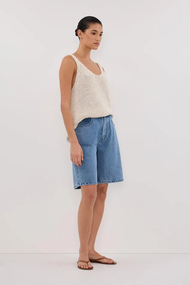 Women Shorts DISSH BAMBI MED BLUE BERMUDA DENIM SHORT