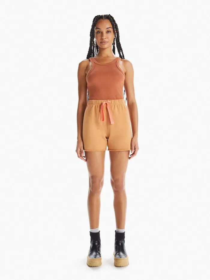 Women Shorts Mother Denim The Bender Short Fray Orange