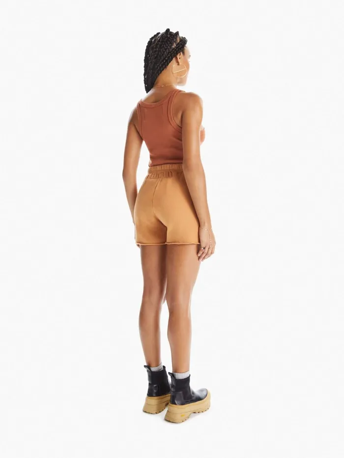 Women Shorts Mother Denim The Bender Short Fray Orange
