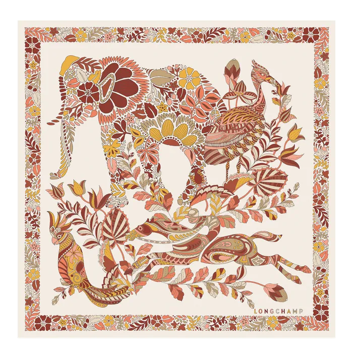 Women Silk Scarves Longchamp Fort Longchamp Silk scarf 50 Honey
