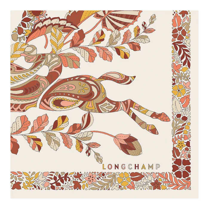 Women Silk Scarves Longchamp Fort Longchamp Silk scarf 50 Honey