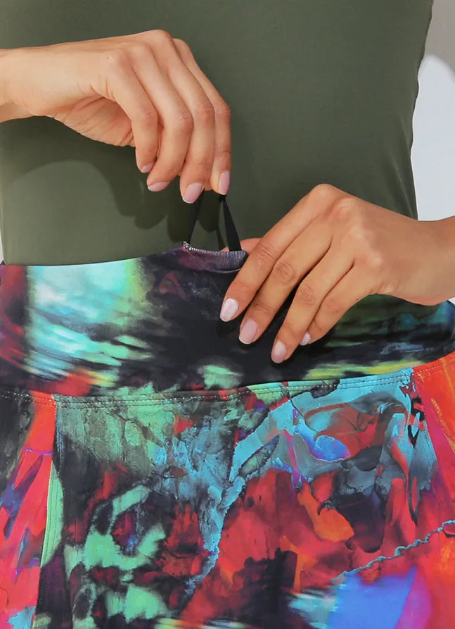 Women Skirted Capri Pied Dona Jo Skirted Leggings and Capris