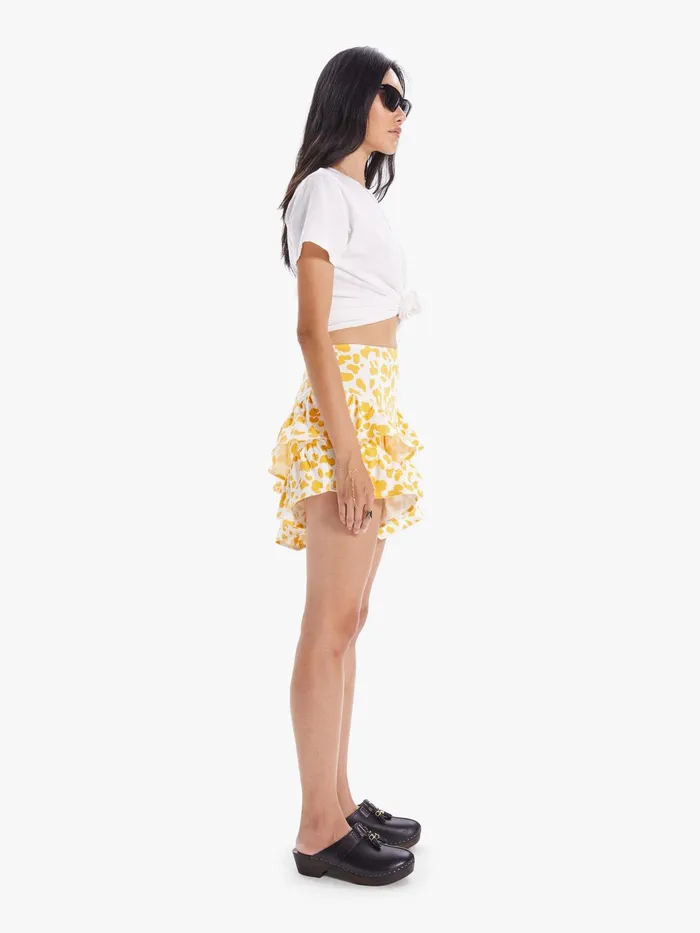 Women Skirts Mother Denim The Ruffle Mini Skirt Yellow