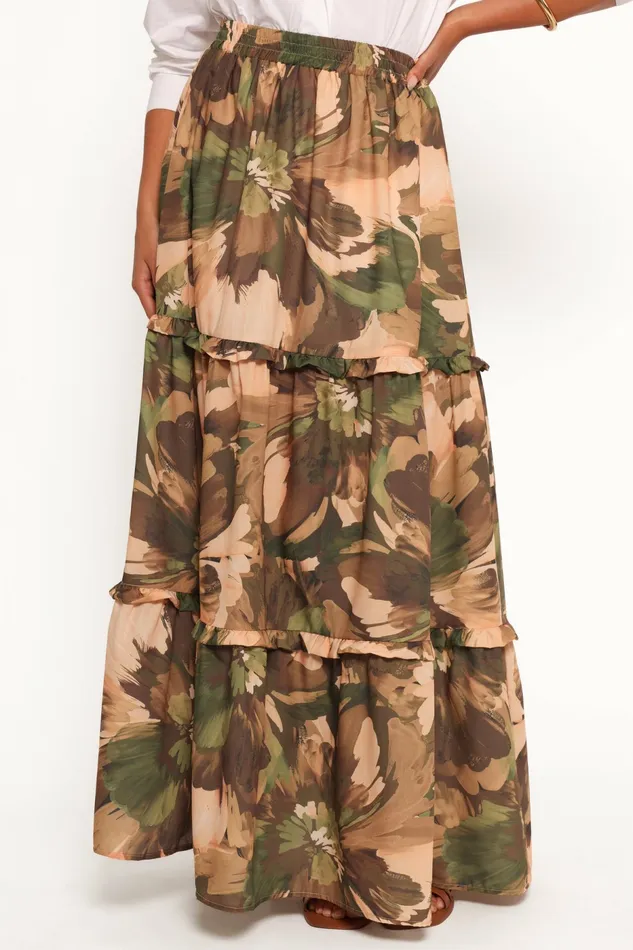 Women Skirts Petal and Pup Beth Midi Skirt Dark Floral