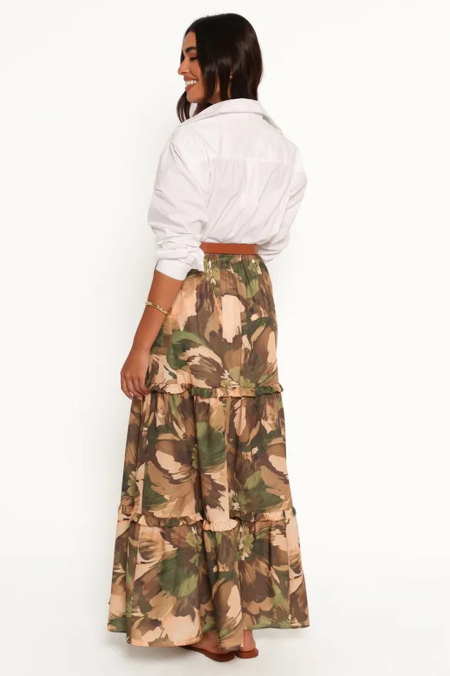 Women Skirts Petal and Pup Beth Midi Skirt Dark Floral