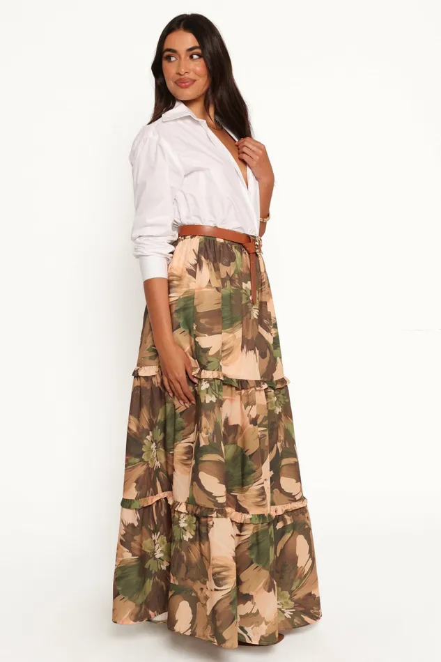 Women Skirts Petal and Pup Beth Midi Skirt Dark Floral