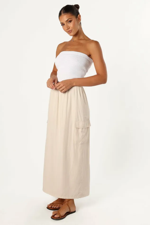 Women Skirts Petal and Pup Picilo Long Midi Skirt Stone