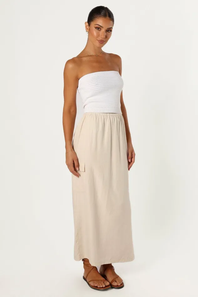Women Skirts Petal and Pup Picilo Long Midi Skirt Stone