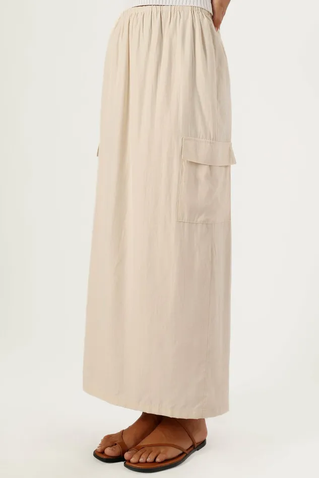 Women Skirts Petal and Pup Picilo Long Midi Skirt Stone