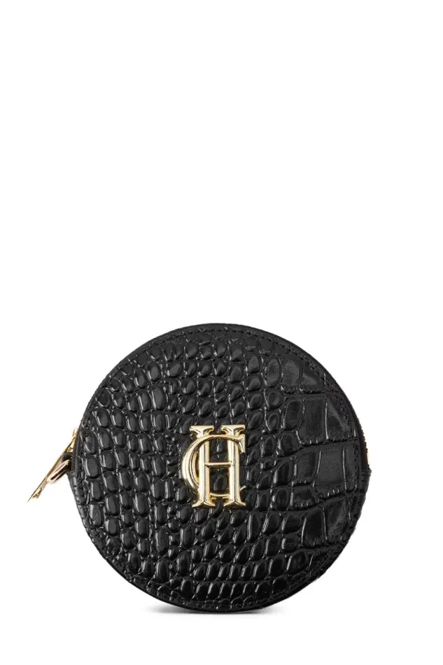Women Small Leather Goods Holland Cooper Chelsea Coin Purse Black Croc