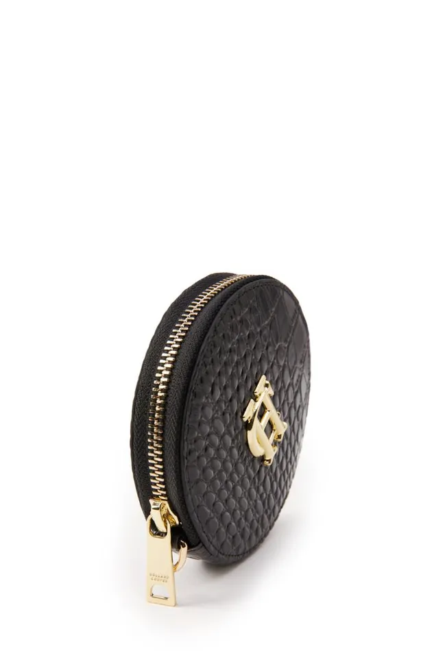 Women Small Leather Goods Holland Cooper Chelsea Coin Purse Black Croc