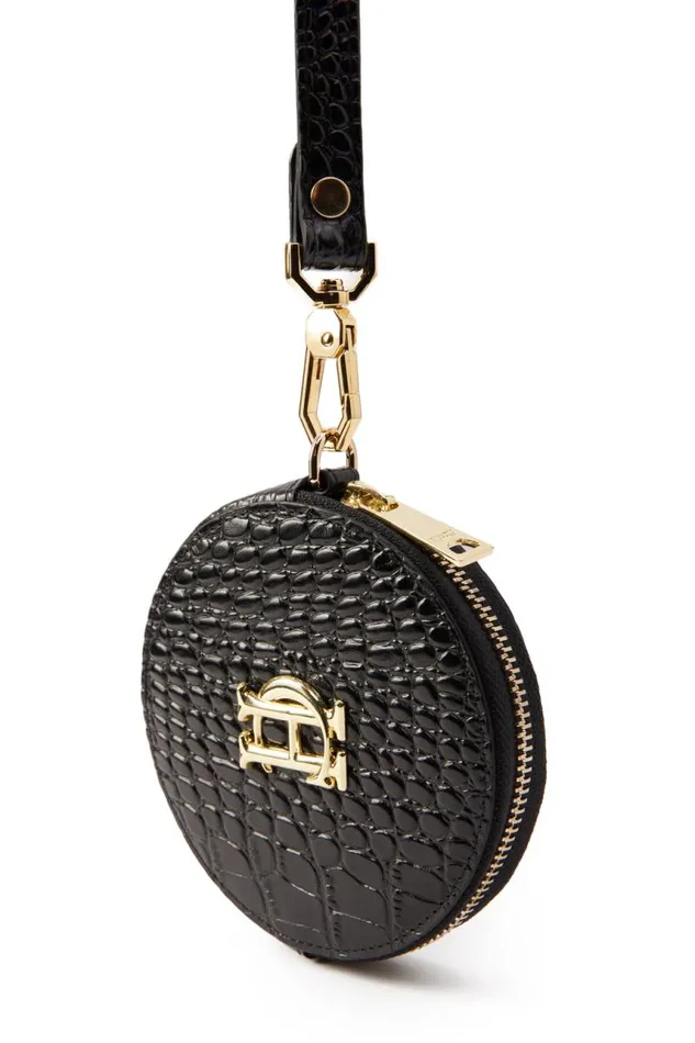Women Small Leather Goods Holland Cooper Chelsea Coin Purse Black Croc