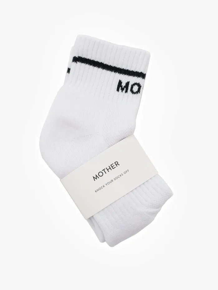 Women SocksLaces Mother Denim Baby Steps Ankle White
