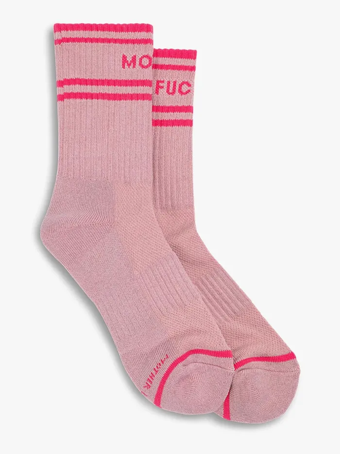 Women SocksLaces Mother Denim Baby Steps Pink