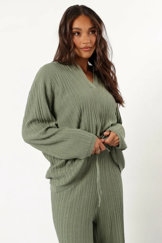 Women Sonole Cable Knit Sweater Khaki Sweaters Petal and Pup