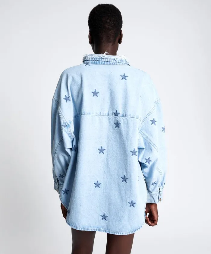 Women STARRED DARIA DENIM SHIRT One Teaspoon Denim Tops