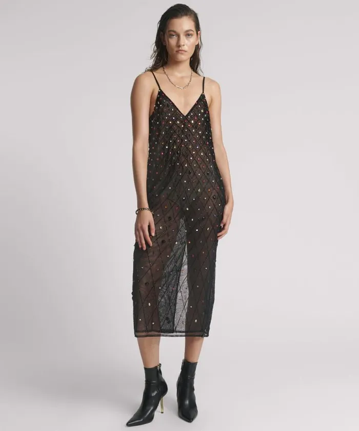 Women STELLAR JEWEL HAND BEADED SLIP DRESS One Teaspoon Mini Dresses