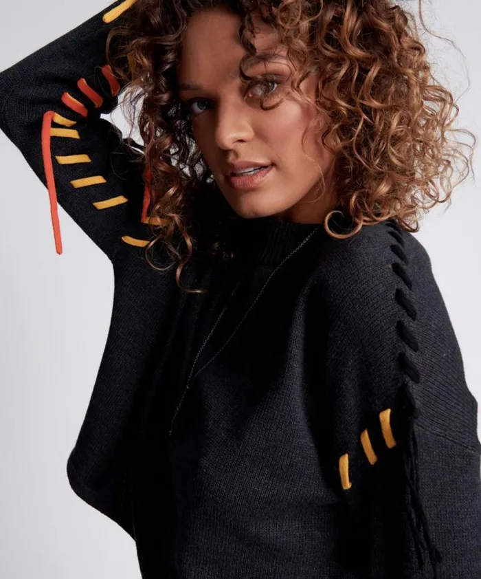 Women STITCHED UP CROP KNIT SWEATER One Teaspoon Knitwear Women STITCHED UP CROP KNIT SWEATER One Teaspoon Knitwear