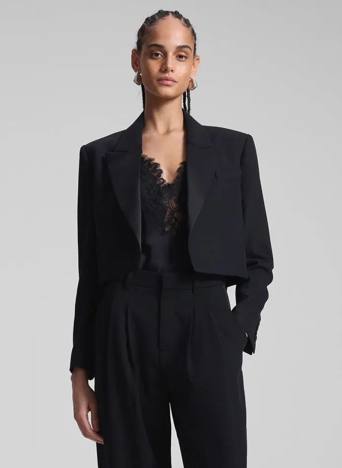 Women Suits ALC Anderson Cropped Tux Jacket Blackblack