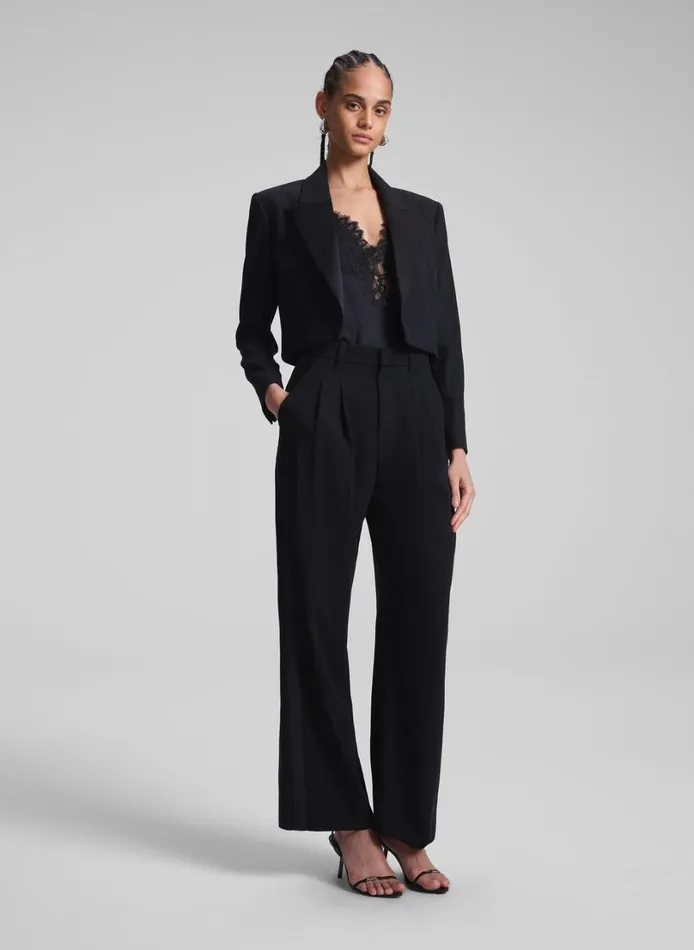 Women Suits ALC Anderson Cropped Tux Jacket Blackblack
