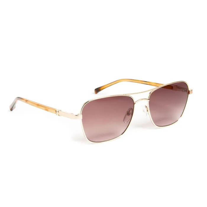 Women Sunglasses Bruno Magli Playa Aviator Sunglasses 8211 Gold Tortoise