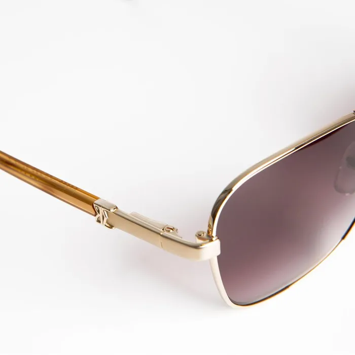 Women Sunglasses Bruno Magli Playa Aviator Sunglasses 8211 Gold Tortoise