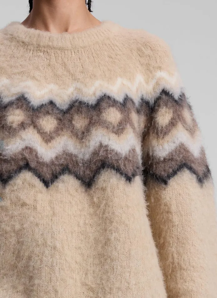 Women Sweaters ALC Ezra Fairisle Sweater Dark Taupe Multi