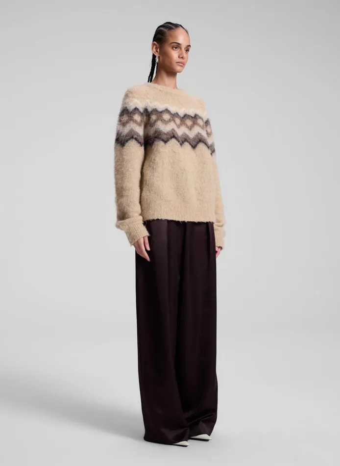 Women Sweaters ALC Ezra Fairisle Sweater Dark Taupe Multi