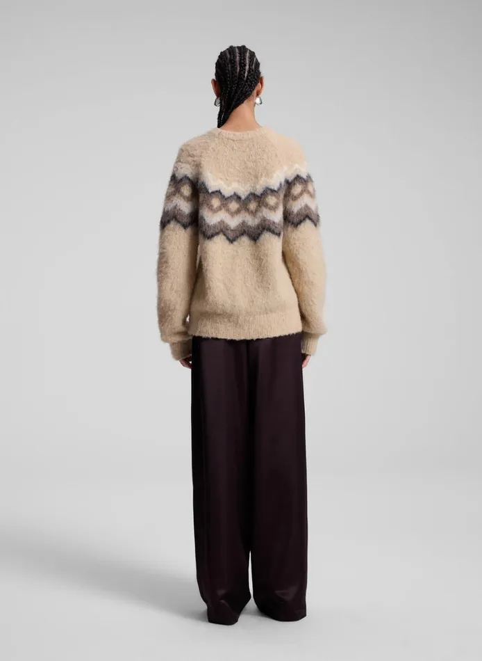 Women Sweaters ALC Ezra Fairisle Sweater Dark Taupe Multi