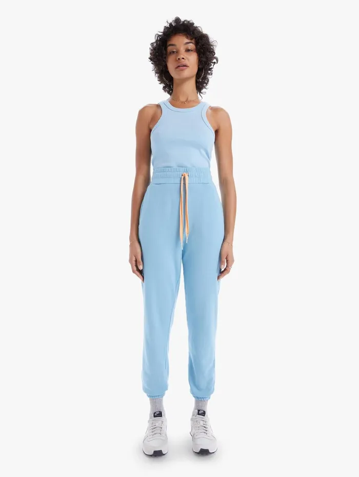 Women Sweatpants Mother Denim The Knock Out Ankle Light Blue