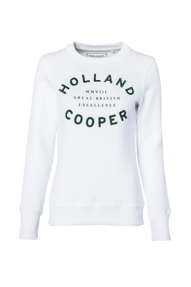 Women Sweatshirts Holland Cooper Varsity Crew White Women Sweatshirts Holland Cooper Varsity Crew White