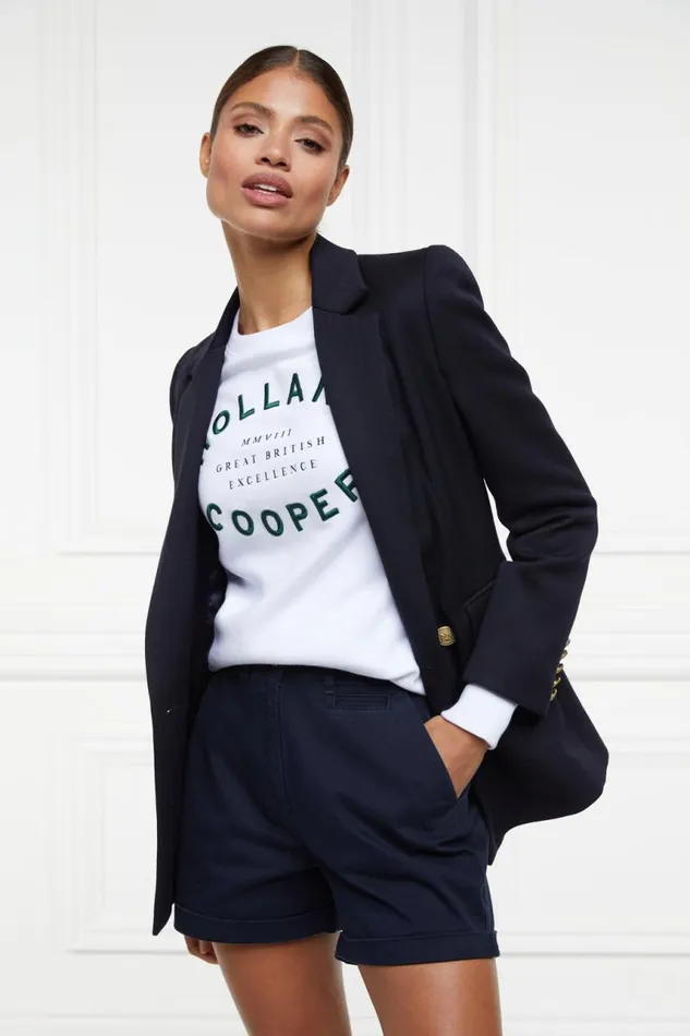 Women Sweatshirts Holland Cooper Varsity Crew White Women Sweatshirts Holland Cooper Varsity Crew White